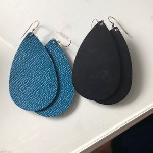 Nickel and suede earrings